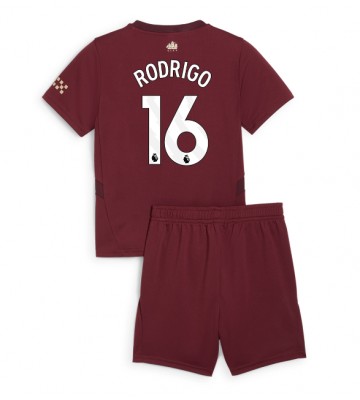 Manchester City Rodri Hernandez #16 Tercera Equipación Niños 2024-25 Manga Corta (+ Pantalones cortos)